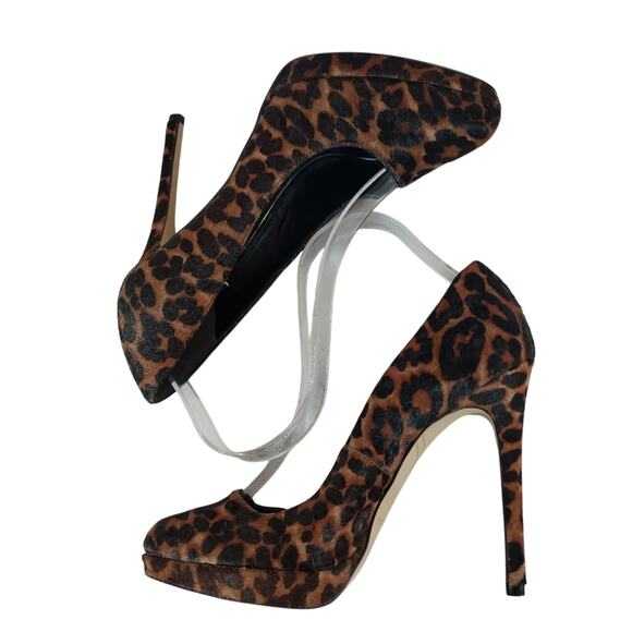 ENZO ANGIOLINI! GENUINE COWHIDE "FUR" LEOPARD PRINT CLASSIC PUMPS, HEELS! SZ 8M - Picture 6 of 10